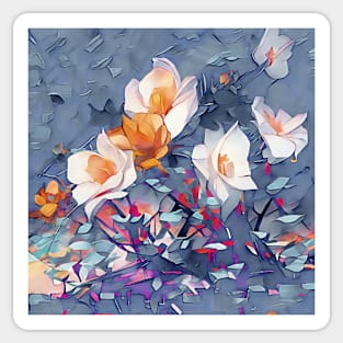 Blossoms on Gray Textures Sticker